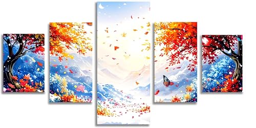 Kit Complet Broderie Diamant 5D Mefooge : Fresque Murale Papillon Arbre Premium 125x63