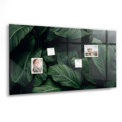 Tableau blanc magnétique en verre haut de gamme au design jungle exotique 120x60cm