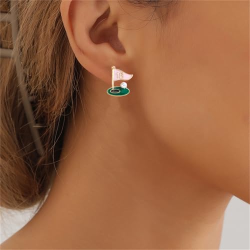 coadipress 2 Pairs Golf Studs Earrings for Women Rhinestone Sparkly Sports Studs Cute Stackable Golf Jewelry Game Day Earrings Outfits Gifts3