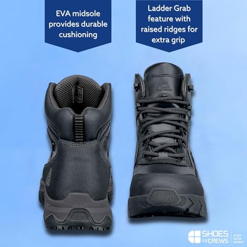 ACE Work Boots Glacier, Men's Steel Toe (ST) and Nano Composite Toe (NCT) Work Boots, Slip Resistant, Water Resistant, Black4