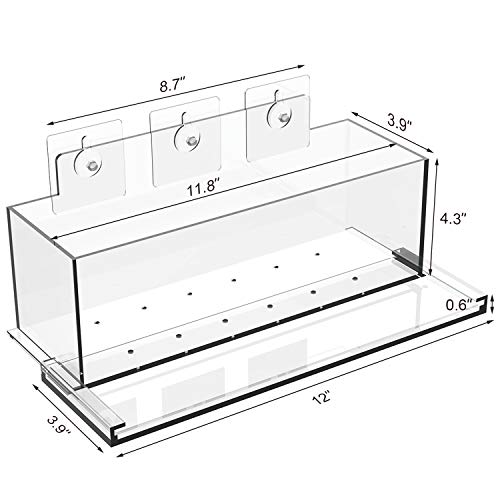 Niuxx 12 Inches Window Box Planter With Saucer, Garden Plant Flower Pot With Suction Stickers, Rectangle Kitchen Succulent Herb Pots Outdoor Indoor, Modern Floral Natural Centerpieces Home Decor #TOP2