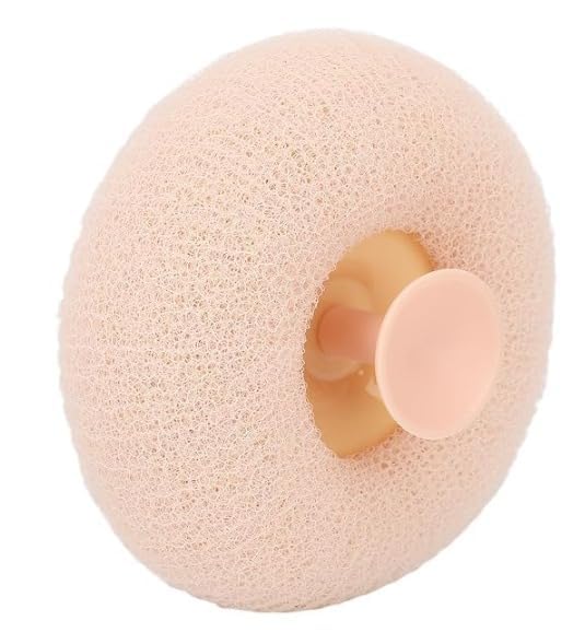 Round Loofah Scrubbing Brush Ultra Soft Bath Sponge Pouf Body Scrubber for Shower, Exfoliat Body Scrubber with Soft Mesh for Shower & Bathing Mesh Sponge with Suction Cup.(Pack of 1) 1
