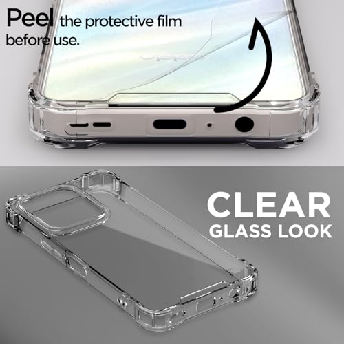 Image of Pikkme Back Cover for Oppo A5x PC + TPU Clear Transparent Raised Edges Shockproof Protective Phone Bumper Case(Transparent)