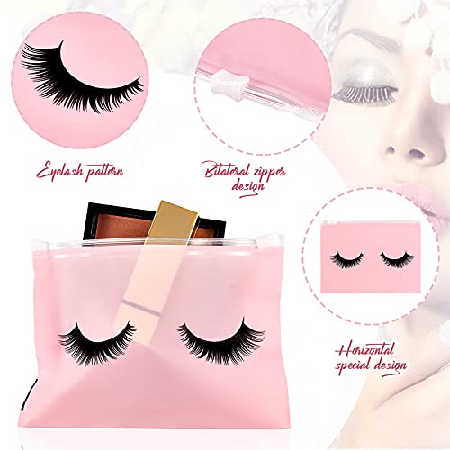 60 Pieces Eyelash Aftercare Bags Cosmetic Makeup Small Zipper Cases Travel Bags Lash Aftercare Accessories for Women Girls, 6 x 4 Inch3