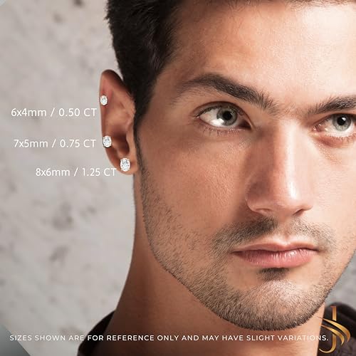 14K Solid White or Yellow Gold Lab Grown Moissanite SINGLE Stud Earring – Round, Oval, or Cushion Cut – Screw Back or Push Back – Luxury Fine Jewelry Gift for Women – by Jewelaura2