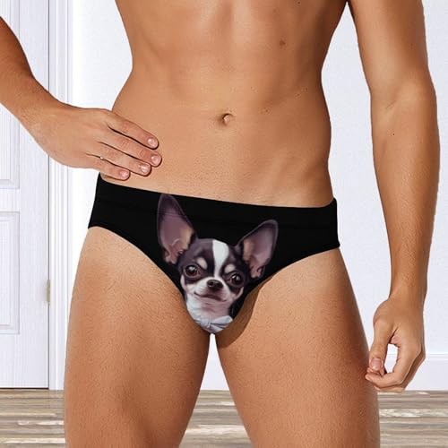 Cute Chihuahua Dog with Bowties Novelty Men's Brief Swimwear Pants Swimming Trunks Beach Shorts Underwear4