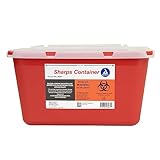 Dynarex Sharps Container - Biohazard Multiple-Use Needle Disposable - Puncture Resistant - One Handed Use - 1 Gallon