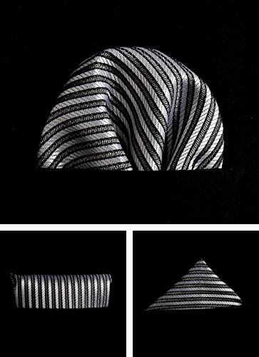 Image of Striped Plaid Polka Dot Mens Tie Formal Necktie Pocket Squares Ties Clips Cufflinks Classic for Men Set