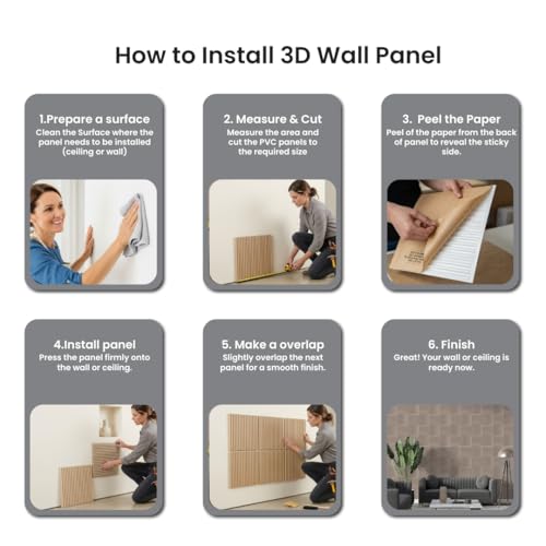 Image of PVC Self-Adhesive Wall Panels for Home Interior Decor | Set of 10 Panels | Total Coverage 10 Sq. Ft. (Rodeo Dust)
