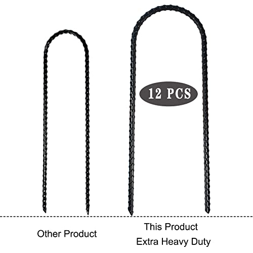Image of BTSULYOO 12 Pack Trampoline Wind Stakes 12-in Coated Rebar Ground Anchor