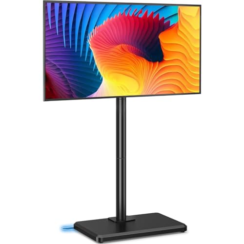 AX WABER Meuble TV au Sol avec Support pour téléviseurs de 26 à 60 Pouces pesant jusqu'à 77 LB, Meuble TV pivotant et inclinable à Hauteur réglable avec...
