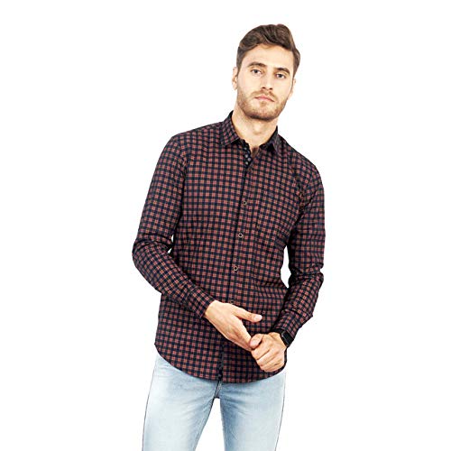 Mazany Men's Checkered Slim Fit Collared Casual Shirt (MCF 245)