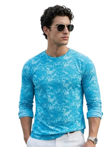 Image of Urbano Fashion Men's Printed Full Sleeve Slim Fit Cotton T-Shirt