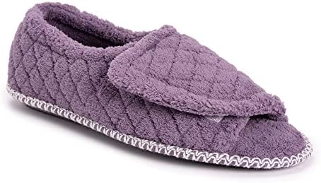 MUK LUKS womens Women's Marylou Adjustable Open Toe Full Foot Slipper, Lilac, Large US | Image 5