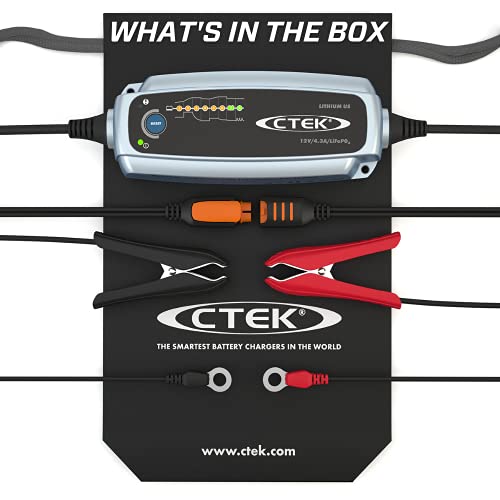 Ctek 56-926 Lithium Us | Fully Automatic Lithium Ion Phosphate Lifepo4 Battery Charger | 5.0Ah - 60Ah | Maintenance Charging Up To 120Ah #TOP1