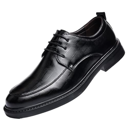 Men's Leather Brogue Dress Shoes Summer Breathable Business Formal British Style Casual Soft Sole Black Lace up