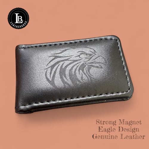 Image of LB LEATHERBOSS Men's New Leather Strong Magnetic Money Clip (Eagle)
