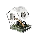 Terrarium Acrylique, Boite a Escargot, Terrarium Araignée Phasme, Boite Elevage Escargot Habitat de Reptile pour Animaux de Compagnie Rampant Portable (3.5×3.5×3.5cm)