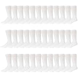 120 Pairs of Men's Cotton Diabetic Neuropathy Crew Socks (White, Shoe Size 8-11 US)