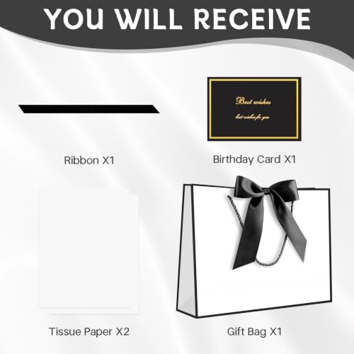 Image of JMANNI Gift Bags with Handles, 13 inch Medium Gift Bags with Tissue Paper