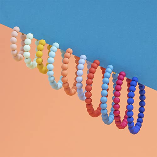 Zenzii Beaded Hoop Earrings Bohemian Circle Round Bead Earrings Chic Dangle Earrings For Women And Girls (Coral) #TOP6