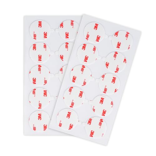 Image of 3M Double Sided Adhesive Pads Heavy Duty 25MM Diameter 0.6MM Thick 20 PCS White 4930 Round Sticky Mounting Foam Tape Strong Adhesive for Car Décor Home Office Logos