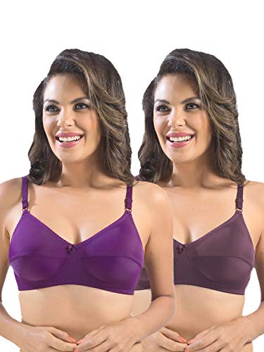 Image of SONARI Womens Cotton Everyday Bra | Non Padded, Wire Free, Comfortable Bra with Seamed Cups | Medium Coverage, Hook and Eye Closure for Everyday Wear | Adjustable Strap for a Customized Fit - Loreal