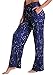 X-Image Womens Soft Casual Drawstring Tie Elastic Waist Loose Pajama Pants with Pockets Navy Blue-Starry Sky, X-Large