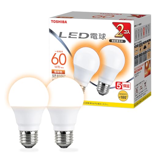 TOSHIBA(����) LED�d�� E26 A�` 60W���� �L�z�� �d���F 2P �����Ή� LDA7L-G/K60V1RP