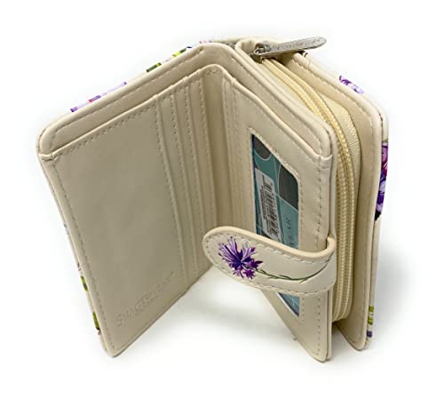 Shag Wear Vintage Hummingbird Small Wallet for Women and Teen Girls Vegan Faux Leather Beige 4.5"4