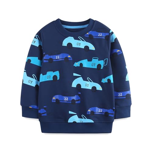 Toddler Boys Sweatshirt Round Neck Cotton Long Sleeve Sweatshirt 2-7T