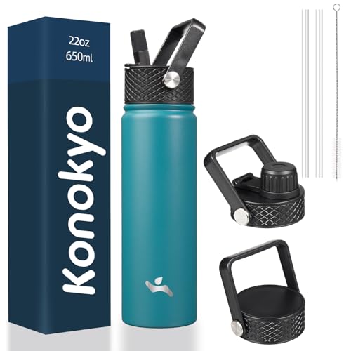 Image of Konokyo 22 oz Insulated Stainless Steel Water Bottle with Straw Lid