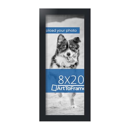 ArtToFrames Custom Printed High Definition Quality Photo 8x20, Framed in Black Frame with No Mat