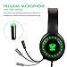 immagine 1Cuffie per Giochi per PS4, Cuffie per Giocatori a LED (Blu) con Microfono con cancellazione del Rumore per PC, Mac, Playstation 4, Xbox One (Nero Verde)