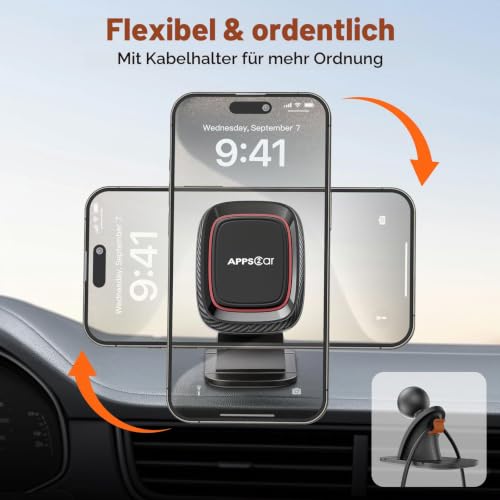 APPS2Car Magnetische Auto Handyhalterung, 360° Armaturenbrett Magnet fürs Auto, Universal… – Ansicht 4