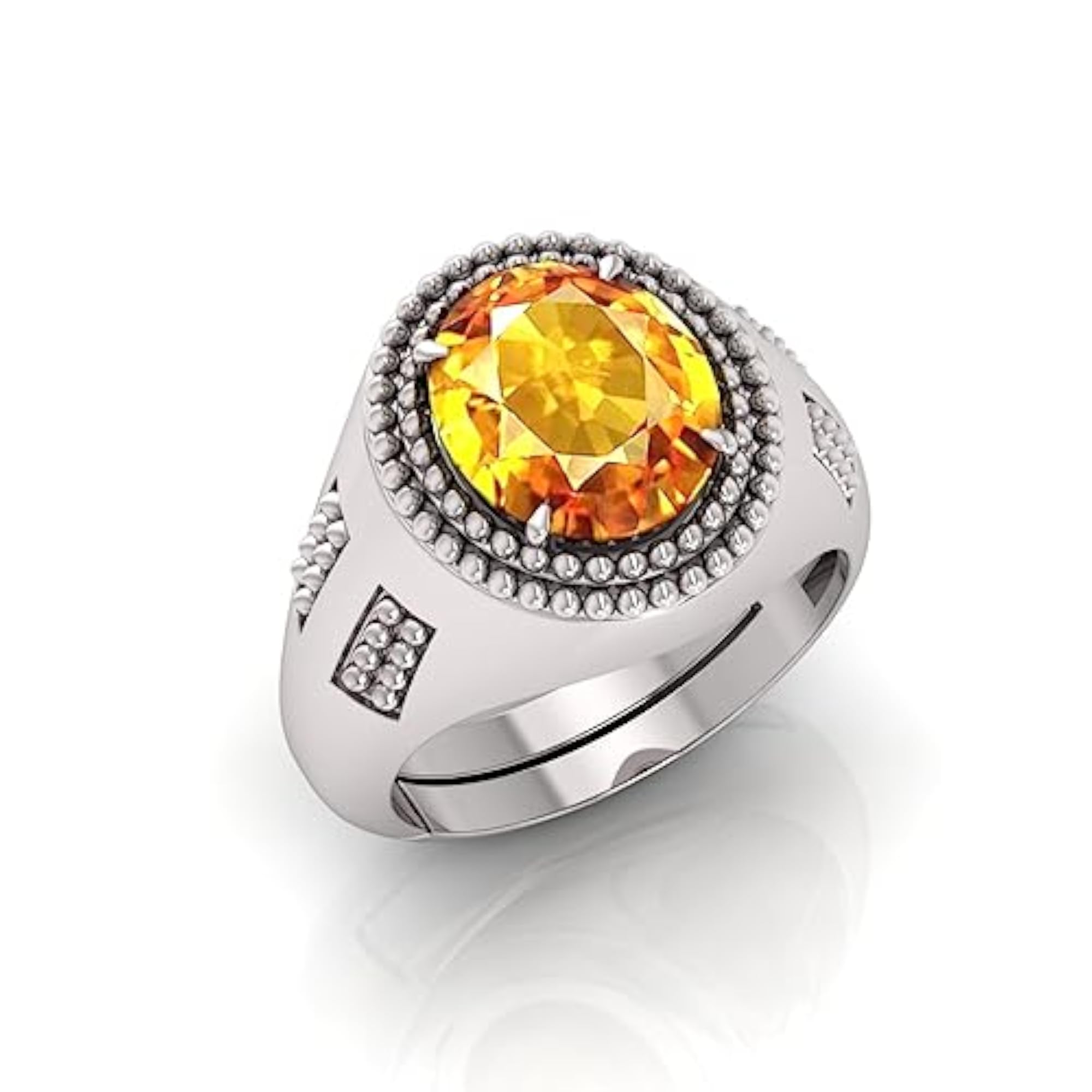 7.25 Ratti Yellow Sapphire Adjustable Ring, Certified