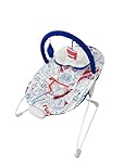 LADIDA London Theme My First Baby Bouncer with Soothing Music and Vibration, Removable Toy Bar with 2 Toys Suitable for Newborns