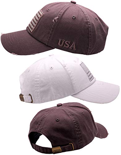Image of Antourage American Flag Unisex Baseball Hat for Men and Women | USA Flag Mesh Snapback Flat Visor Cap + 2 Patriotic Patches