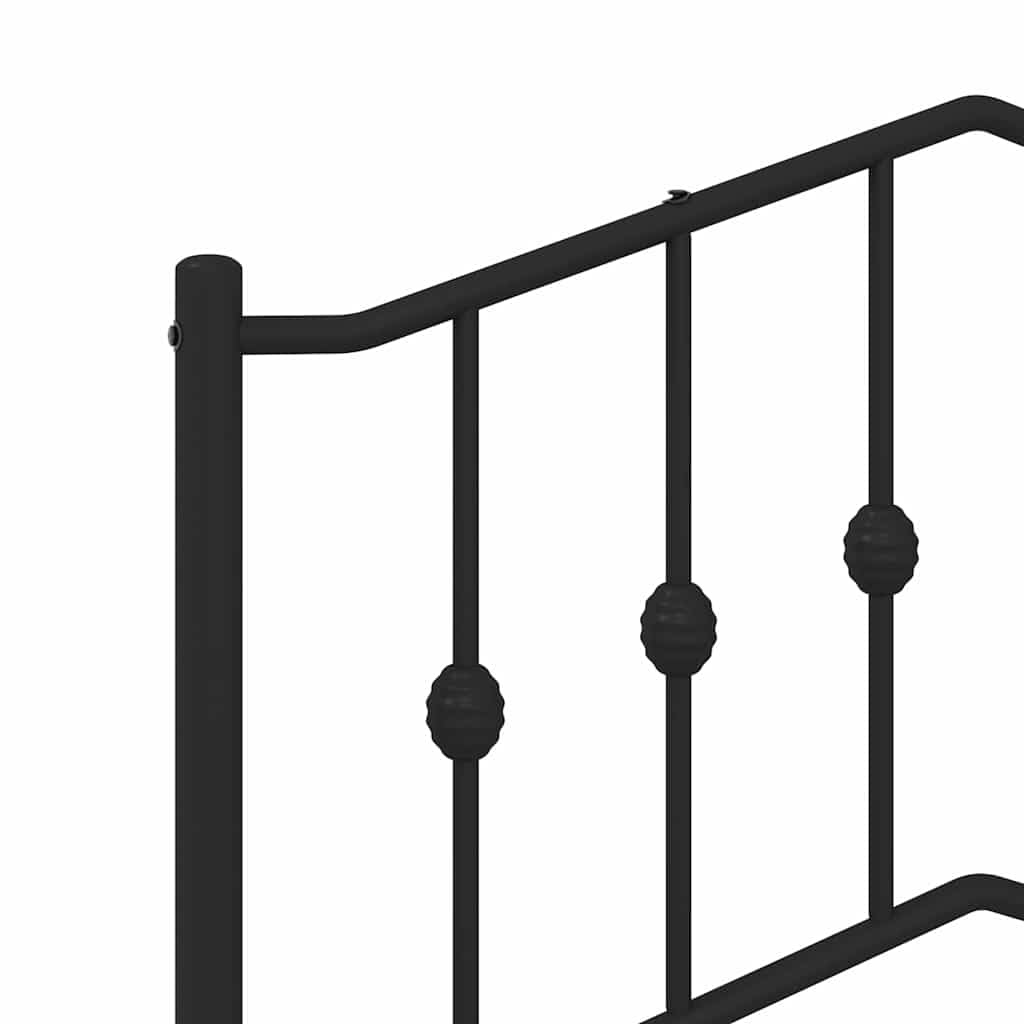 Solivagant Bettgestell mit Kopf- und Fußteil Metall Schwarz 100x200 cm, Möbel,Betten Zubehör,Betten Bettgestelle, 15.15 kg-373802