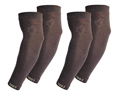 TENDSY Men and Women Cotton Arm Sleeves, Fingerless UV Protection Sleeves for Sports and Bike Riding (Pack of 2 Pairs)