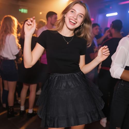 baotongle Girls 3 Layers Tulle Short Wedding Flower Girl Petticoat Crinoline Slips Underskirt3