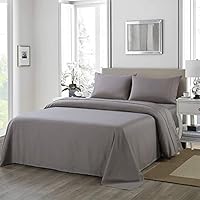 Royal Comfort Sheet Set 1200TC 100% Microfibre Soft Breathable, 1 x Flat Sheet, 1 x Fitted Sheet, 2 x Pillowcases Luxurious (4Pcs, Queen, Charcoal)