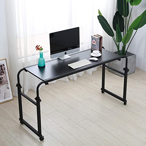 Overbed Table With Wheels Overbed Desk Over Bed Desk King Queen Bed Table Overbed Laptop Table Over Bed Table With Wheels(Black) #TOP7