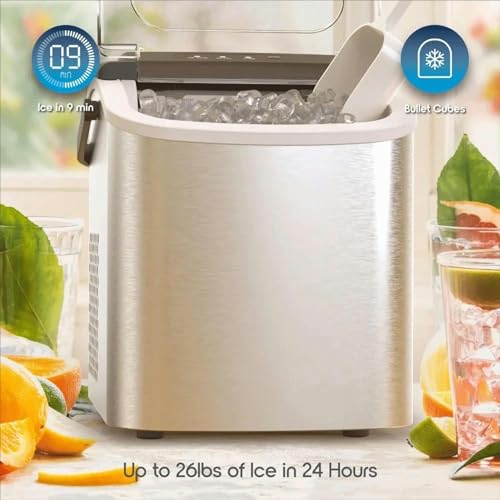 Máquina de hielo portátil para encimera 26 lb/24 horas miniatura 5
