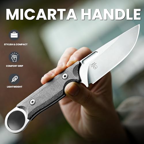 Kizer 1048A1 Cabox Fixed Blade Knife 3.35 Inches D2 Steel Fixed Blade Hunting Knife Micarta Handle With Sheath Pocket Knife1048A1 thumb #2