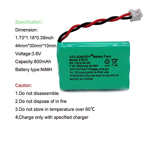 Geilienergy 27910 Cordless Phone Battery Rechargeable Compatible With 89-1323-00-00 E1112 E2801 Tl72108 Sd-7501 23-959 Cordless Handsets 3.6V(Pack Of 3) #TOP1