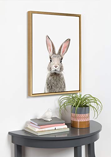 Kate-and-Laurel-Sylvie-Female-Rabbit-Framed-Canvas-Wall-Art-by-Amy-Peterson-18×24-Gold-Baby-Animal-Home-Decor Kate and Laurel Sylvie Female Rabbit Framed Canvas Wall Art by Amy Peterson 18×24 Gold Baby Animal Home Decor