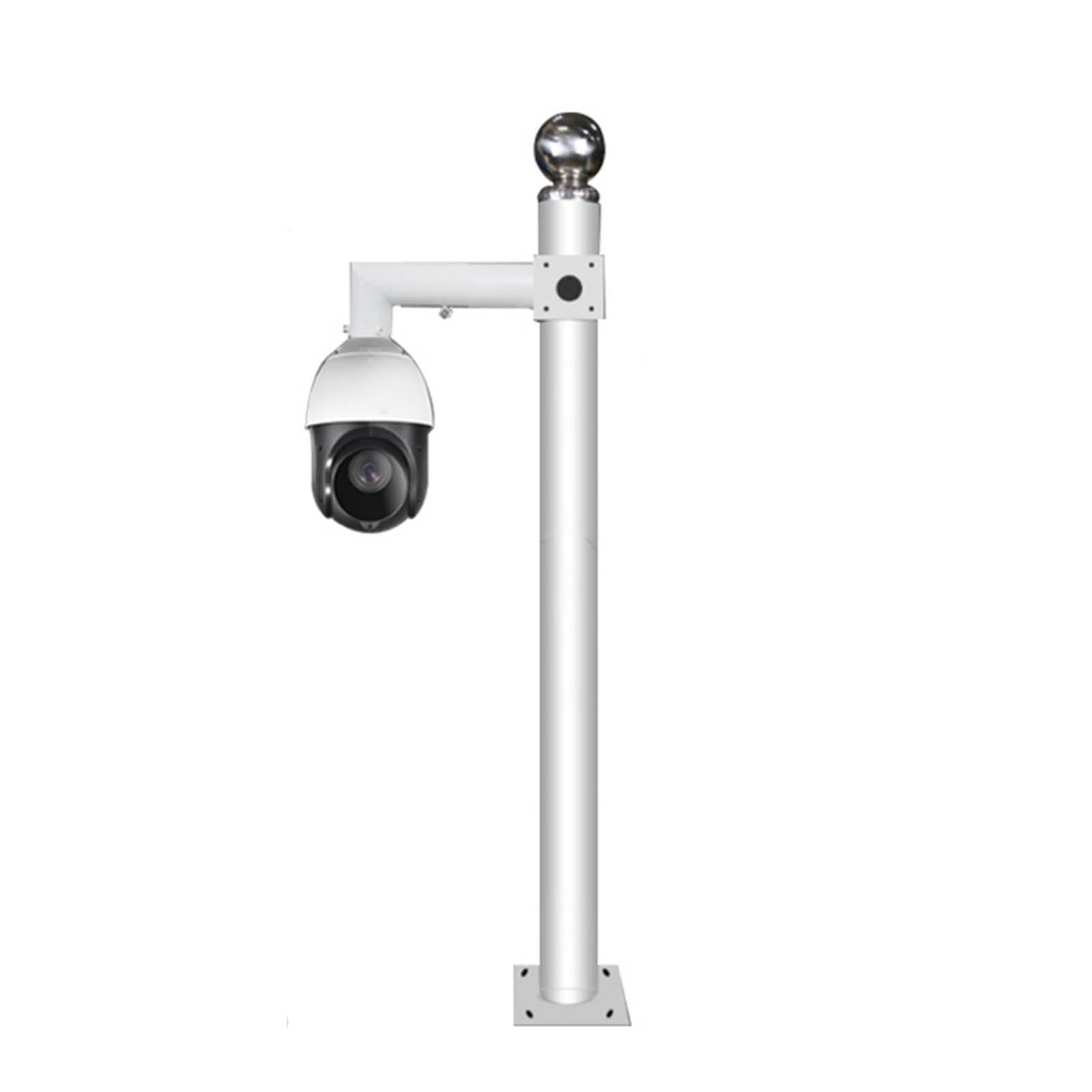 Poste de cámara de seguridad de acero resistente a la intemperie, soporte de vigilancia resistente para pared de poste, alambre oculto, 50-150 cm para cámaras de bola