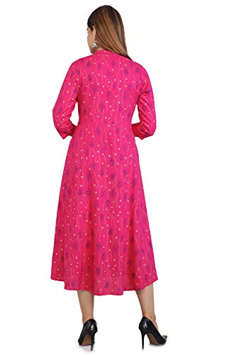 Image of Asean Women's Rayon Printed Anarkali Kurta