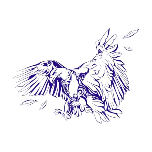 Stickers muraux Plumes d'aigle à tête blanche (oiseau américain abstrait) 68x89.8cm Personnalisation Bleu foncé